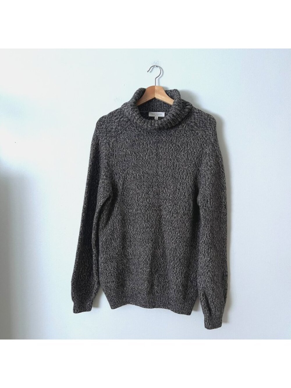 Jack Victor Mouline Wool Blend Turtleneck Sweater Brown Gray Men's Size Large